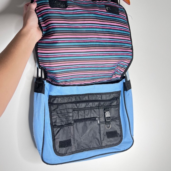 Vintage Y2K Mudd Messenger Book Bag Blue - Picture 4 of 7